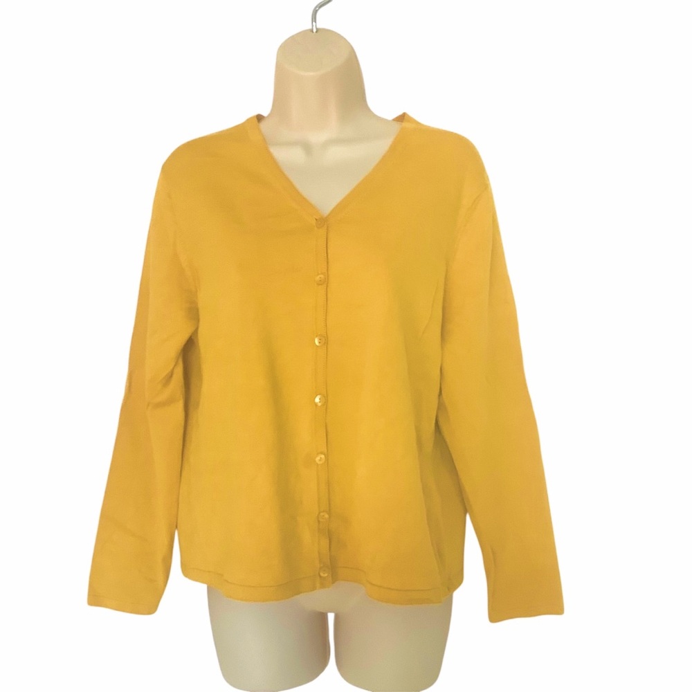 Pendleton Petite Womens Silk Blend V Neck Cardigan Size Large